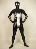 Venom Eddie Brock Shiny Black Spiderman Costume