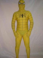 Lycra Spandex Yellow Spiderman Costume Outfit