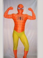 Full Body Orange and  Yellow Spiderman Costume