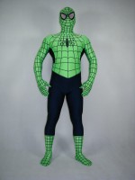 Green And Black Spiderman Costume Full Body Spiderman Costume