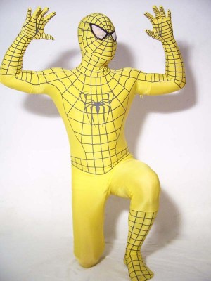 Yellow Spiderman Costume Outfit