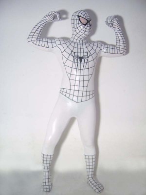 White Spiderman Costume With Black Stripe