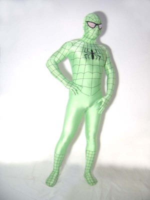 Lycra Spandex Green Spiderman Costume Outfit