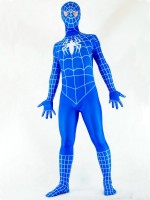 Blue and White Spandex Spiderman Costume
